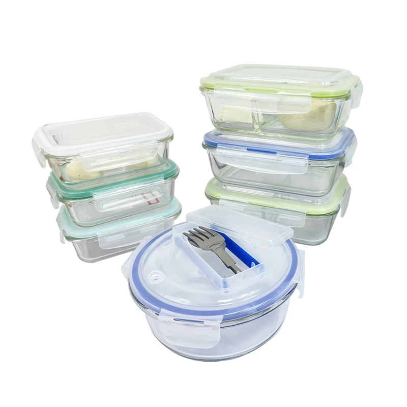 factory outlet food container  ECO-friendly glass lunch box high quality leakproof bento glass containers for food storage