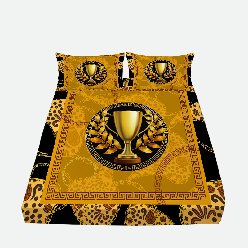 Wholesale Home Bedding Sets Luxury Fitted Bed Cover King Size 3D Print Dropshipping Room Sheet Sets