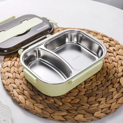  Ланч-бокс bento из нержавеющей стали 2 части пищевой контейнер с управлением столовые приборы