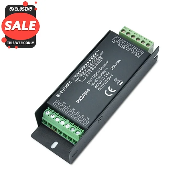 EUCHIPS 5A 4 канала постоянное напряжение DMX RDM RGBW декодер dmx контроллер освещения для фонтан со светодиодной подсветкой