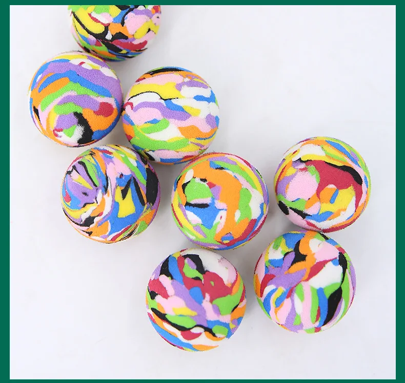 Eco-friendly high elastic mixed color eva foam ball interactive toy Golf color eva indoor ball beginner practice training ball