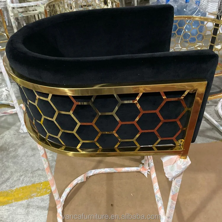Новое поступление высокий барный стул с сотовой спинкой и удобным бархатным подлокотником стул-стойка для гостиной Лидер продаж