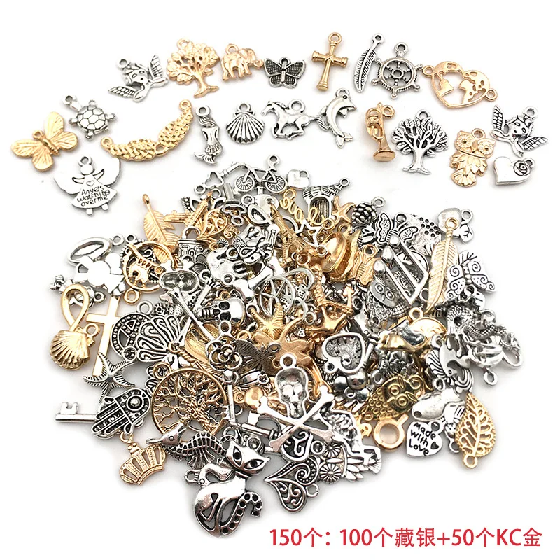 SC wholesale Mixed 300 PCS Alloy Metal Tibean Silver Pendant Beads Charms Beads For Jewelry Making Diy Bracelet Earrings