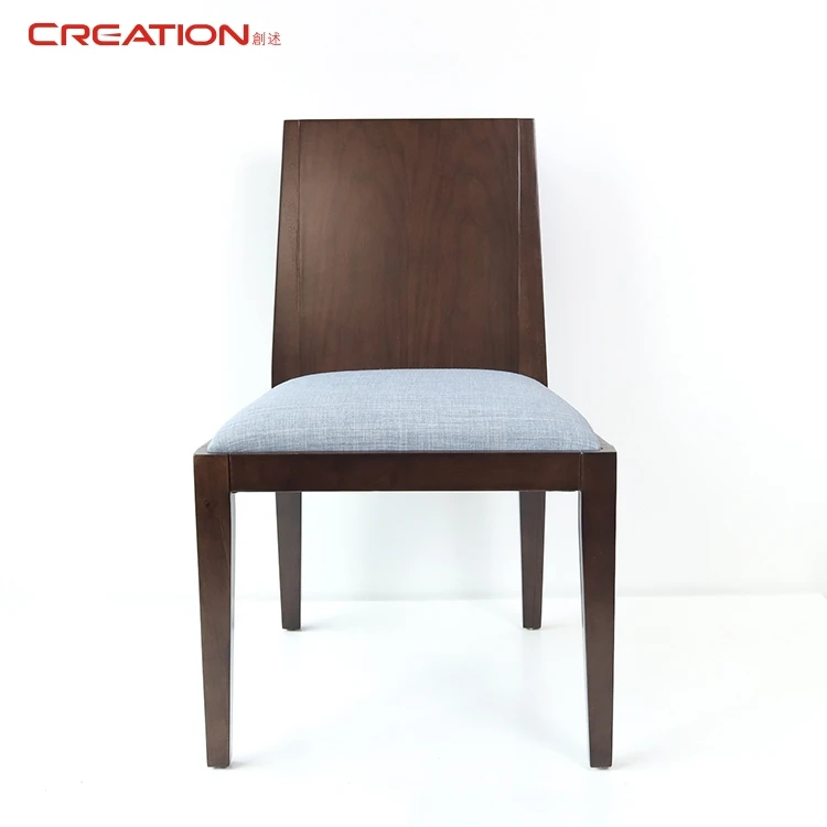 Creation Hotel Furniture Arabia Popular Style Dubai Resort Walnut Solid Wood Upholstery Modern Wedding Dining Chair For Hotel