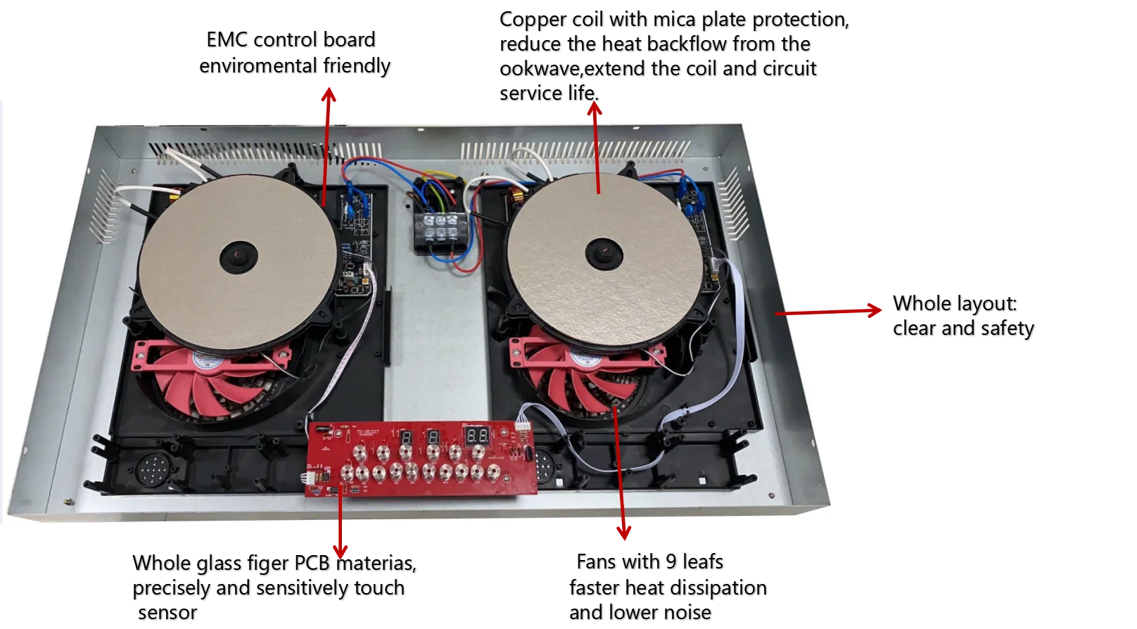 Best Quality Cheap Price Table Top Kitchen Appliances Restaurant Equipment 2200W 2 Burner Saving Energy Induction Cookops