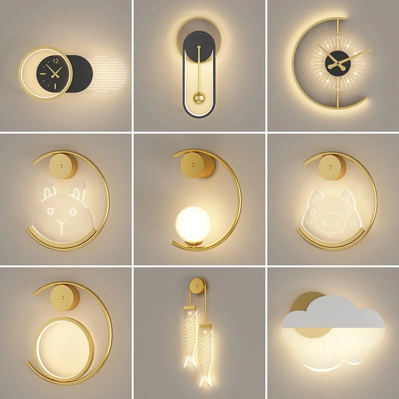 Nordic Light Luxury Wall Clock Living Room Home Decoration Personality Creative Wrought Iron