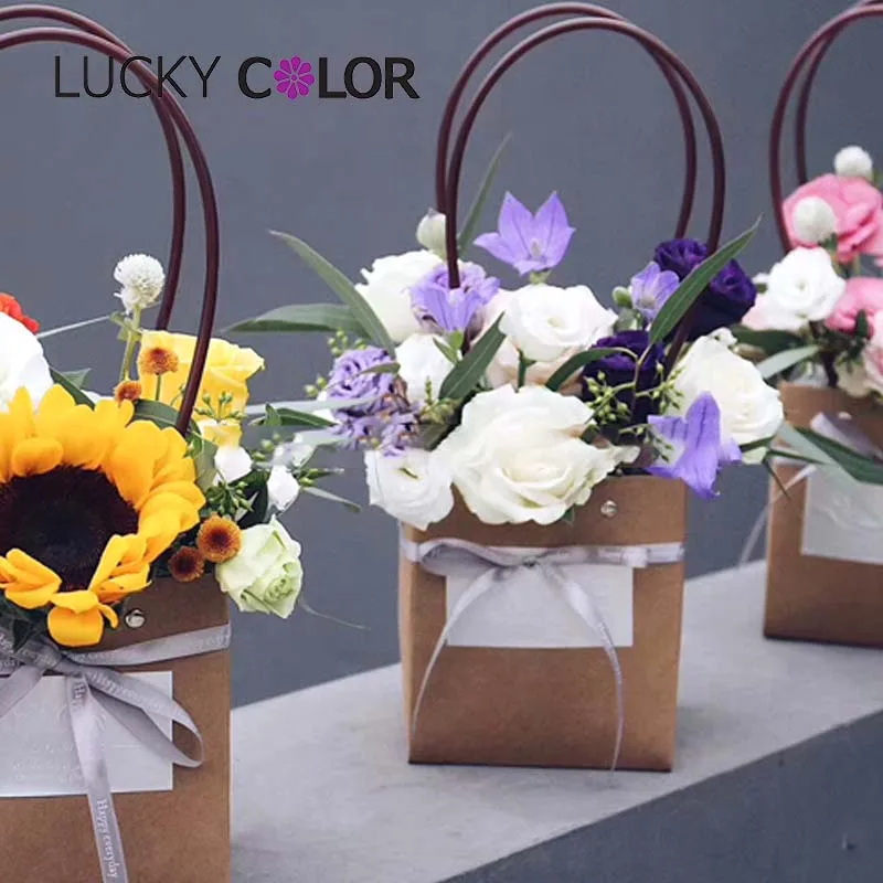 Diy Waterproof Kraft Flower Box Wedding Flower Paper Packing Gift Basket