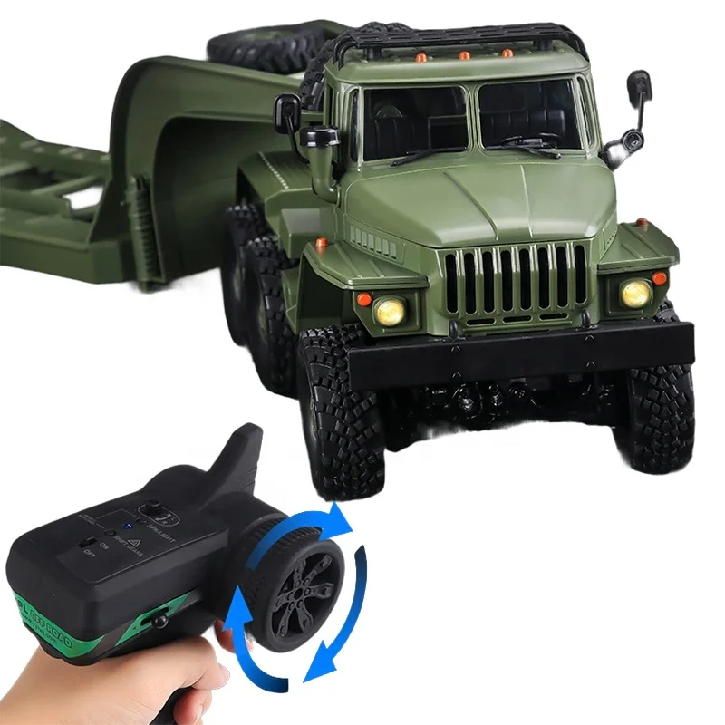 WPL B36-3 Ural 6X6 Crawler Military Electric Proportional 6WD Nylon Off Road Radio Control RC Trailer Truck Christmas Gift Toy