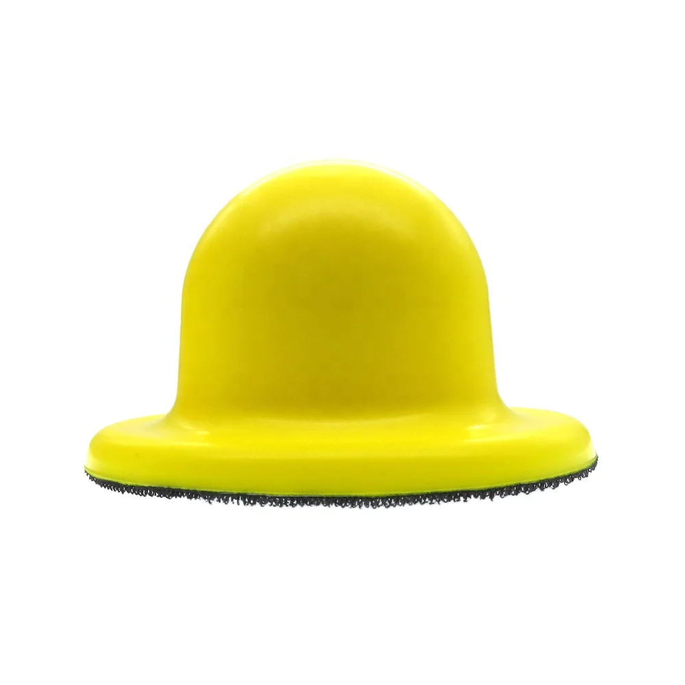 4 Inch Yellow Round Manual Hook and Loop Hand Sanding Pad Sanding Block Hand 98MM Hand Sanding Block For Wood Polishing