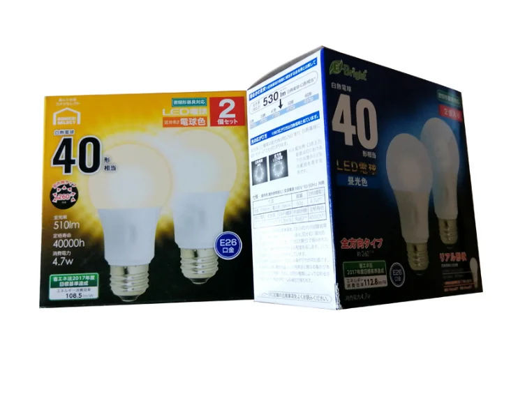 LED bulb packaging box customized tile paper color box printing custom color printing folding flip box