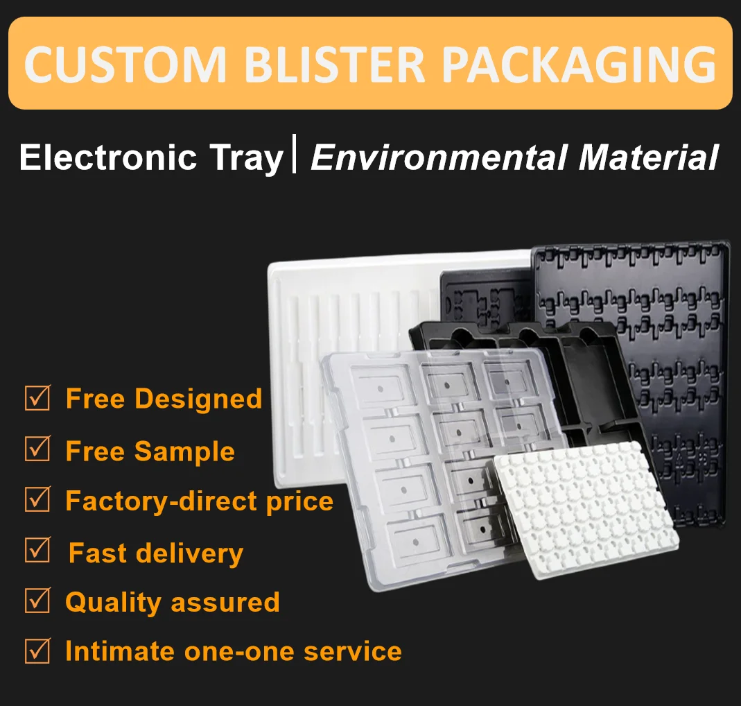 Blister Hardware Packing Trays with Component Transparent Vacuum Forming Plastic PVC Rectangle Disposable Accept