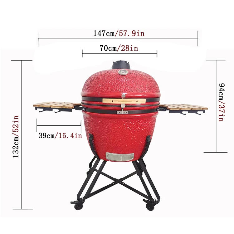 Kimstone 28 Inch Charcoal Grill Metal Kamado Grill With Pleasing And Attractive For Leisure Time