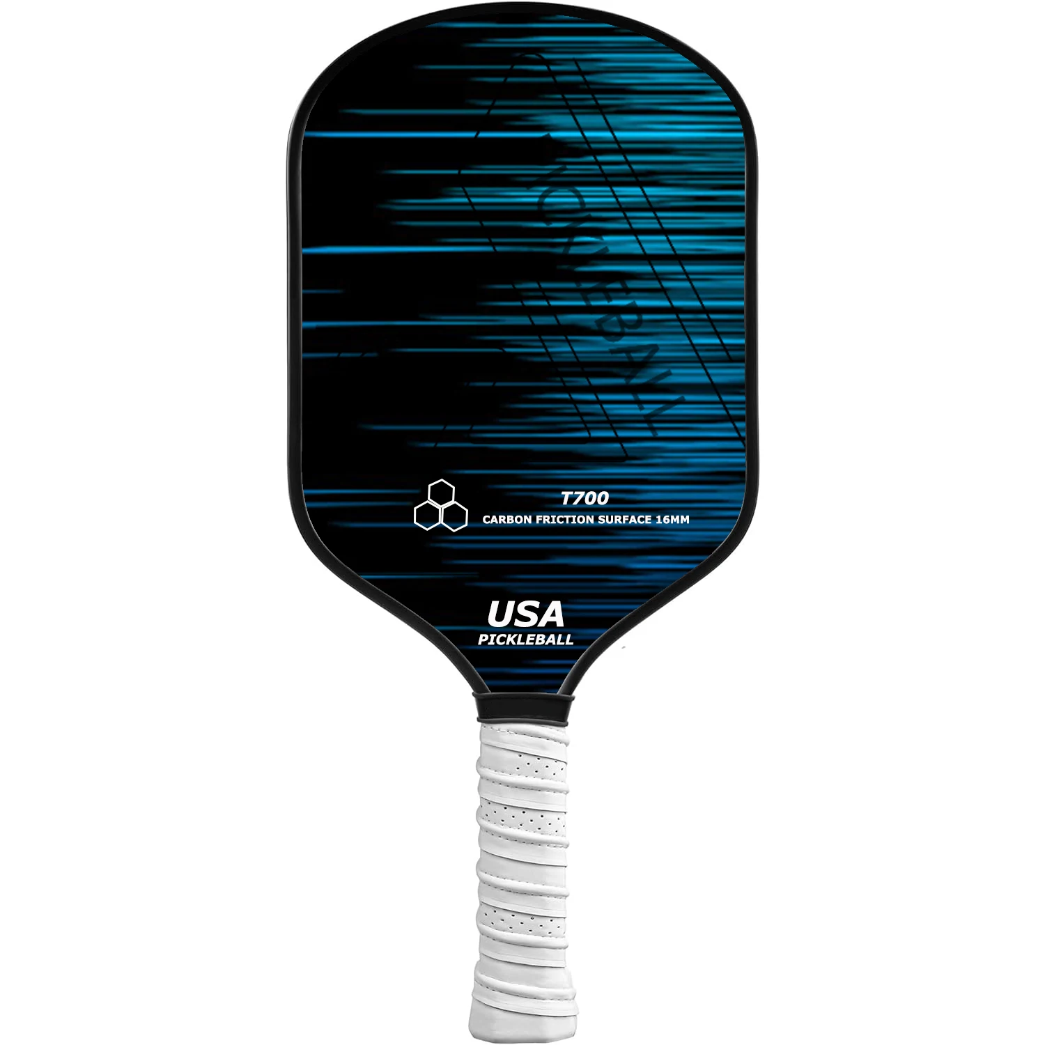 China Singleton Series Pickleball Paddle 13mm or 16mm Raw Carbon Fiber Thermoformed with Foam Injected Walls