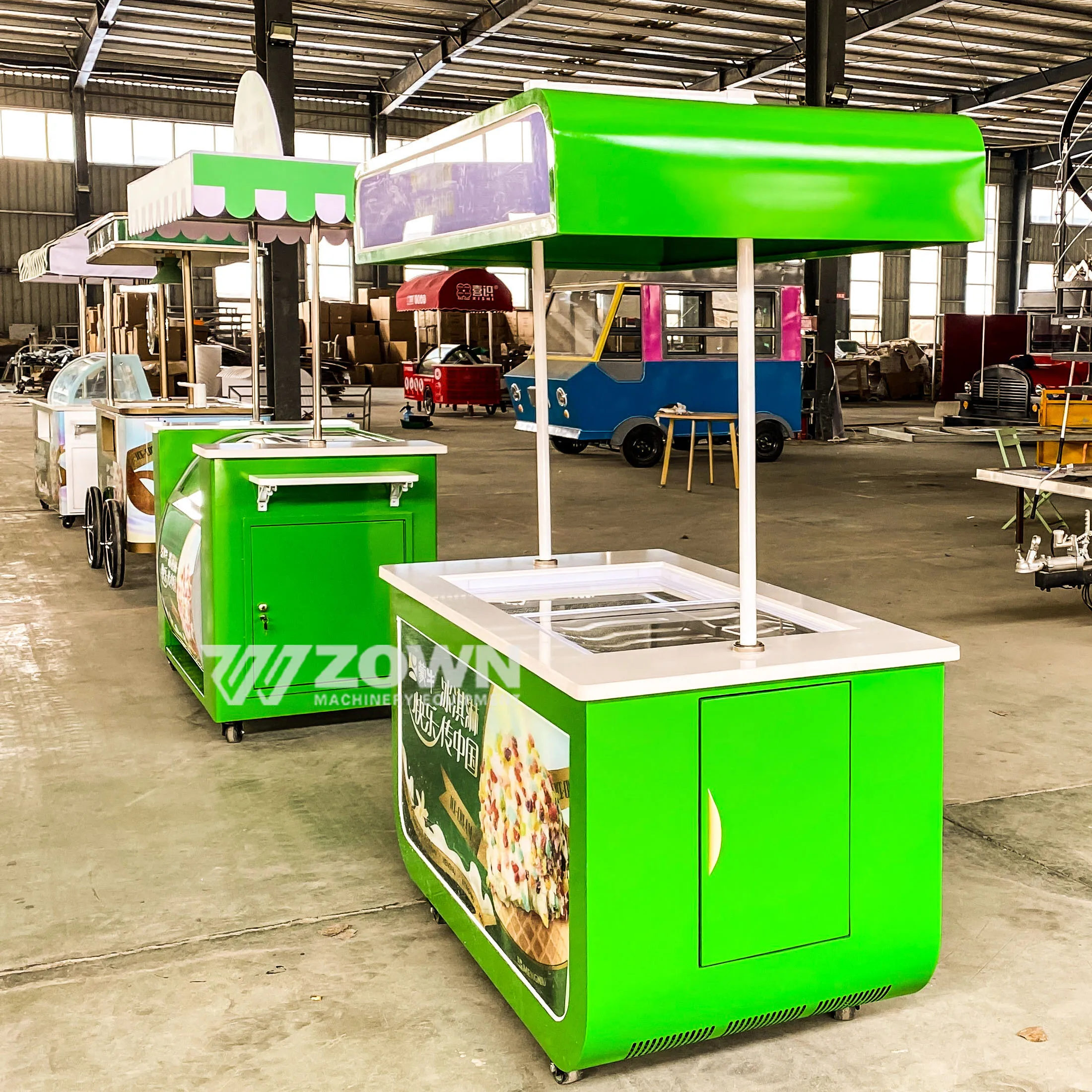 Street Movable Small Flower Cart Dining Car Customized Small Dining Car