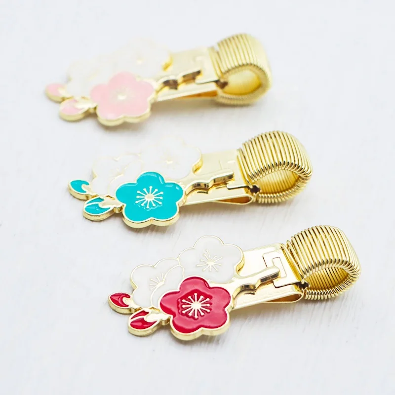 Sakura Stainless steel spring pen clip Portable pen holder Notebook accessories Metal pen holder