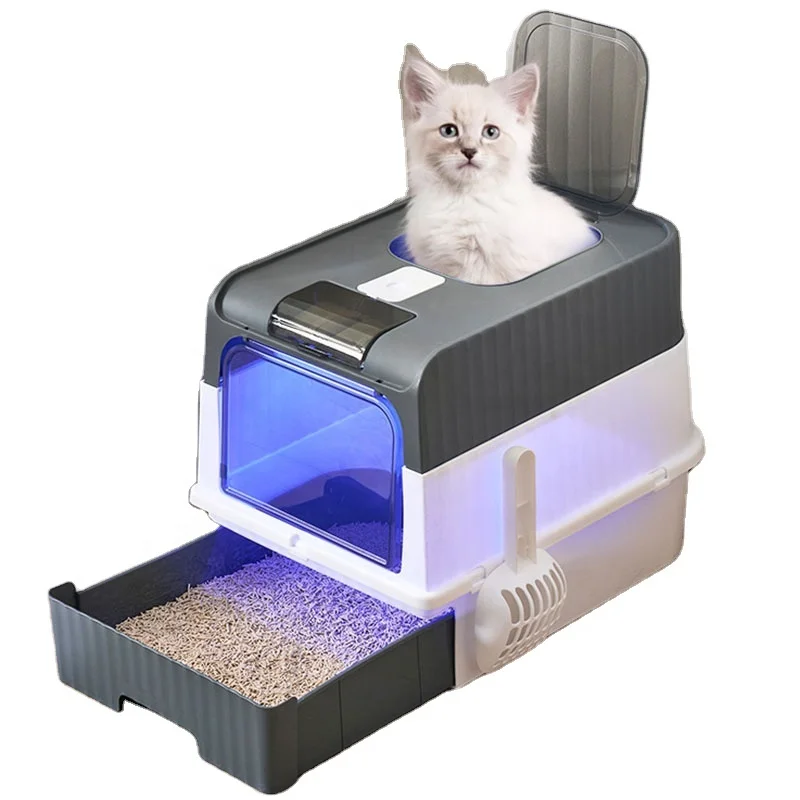 Wholesale Pet Cleaning Toilet Products Simple Fully Enclosed Sterilized Cat Litter Box Accessories