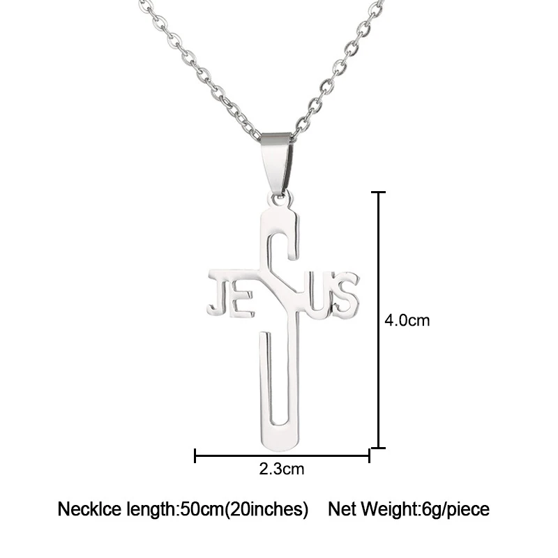 New Scapular Christian Catholic Religious Silver Gold Plated Stainless Steel Chain Jesus Cross Pendant Necklace For Women Men