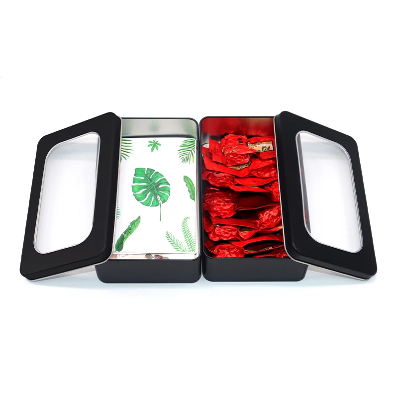 SANYOU Wholesale Tinplate Box Christmas Gift Window Tin Box Metal Cookie Custom Printed Rectangle Tea Tin Box