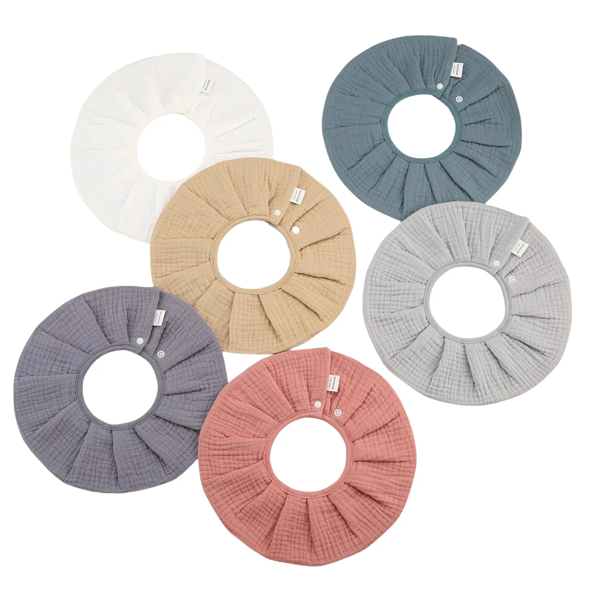 Однотонные 6-слойные нагрудники из муслина для новорожденных на заказ 100% хлопковое 360 Полотенце Унисекс слюны детское полотенце дополнительного питания