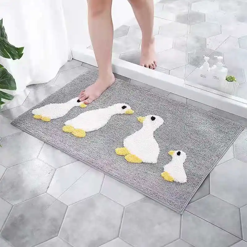 
Cheap Easy Clean Bathroom Skid Pad Factory Supply Waterproof Cartoon Shower Mats Plush Max Customized Bath Mats 