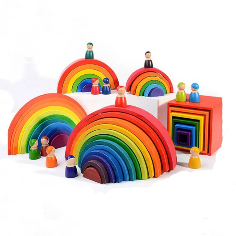 6 Layer Wooden Rainbow Stacker