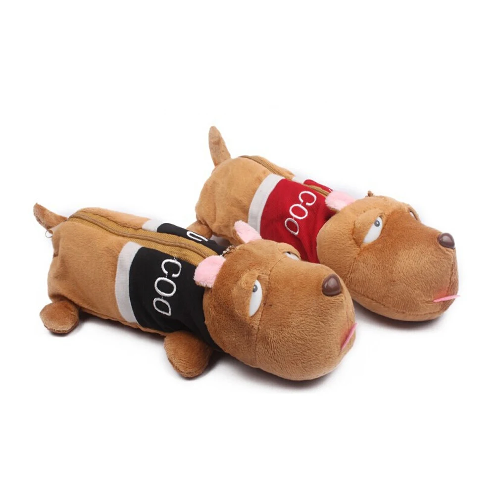 Low Price Promotional Custom Cute Plush Animal Shaped Toy Pencil Case