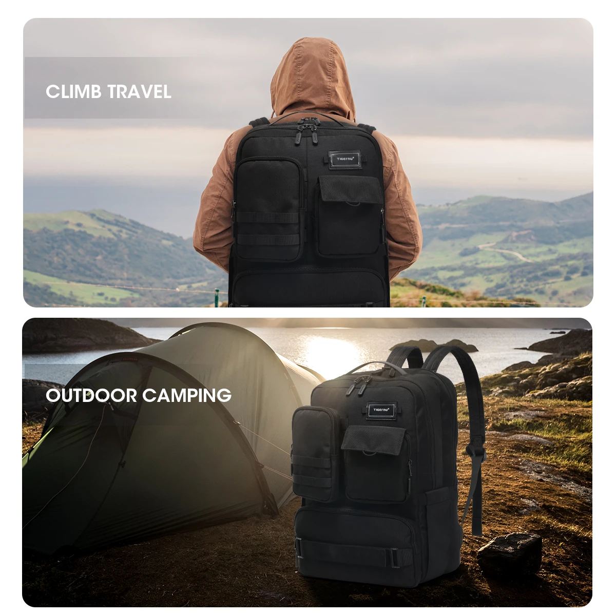 Tigernu T-B9007 manufacturer man fashion waterproof travel back pack outdoor mochila laptop backpack