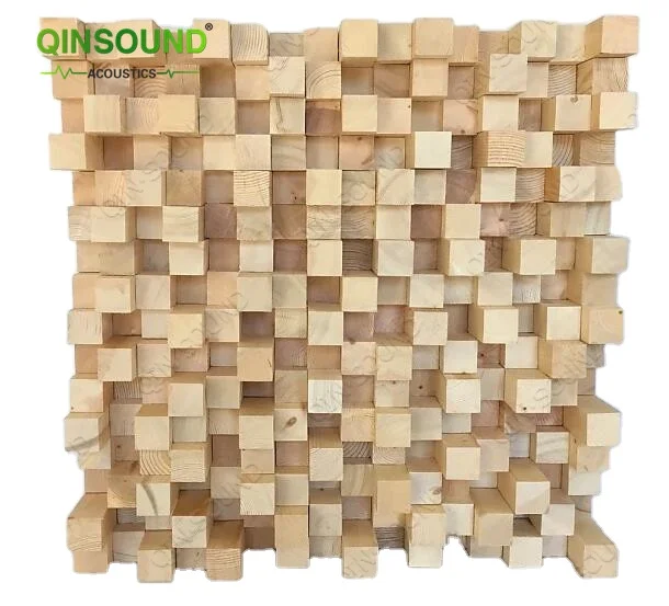 Sound Wood Buffer Baffle Wall Soundproof Diffuser Bass Traps Corner Acoustic Wall Panels For Living Room
