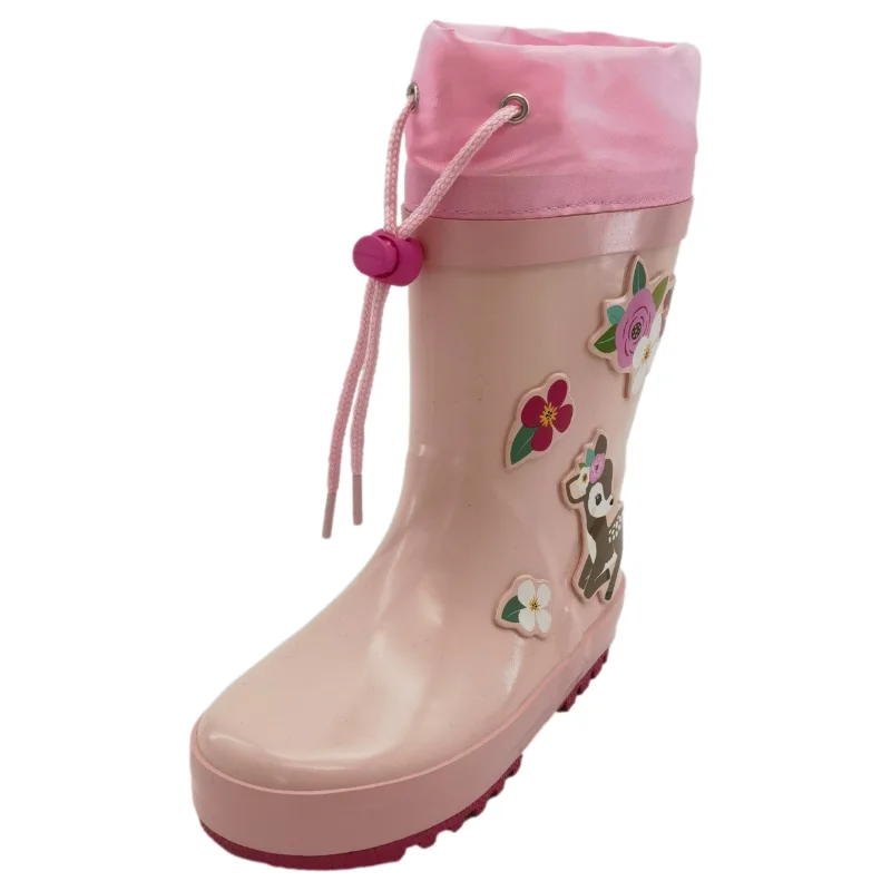 Girls Pink Nylon Band Solid & Printed children  Rainboots for Toddlers and Kids rubber rain boots for garden