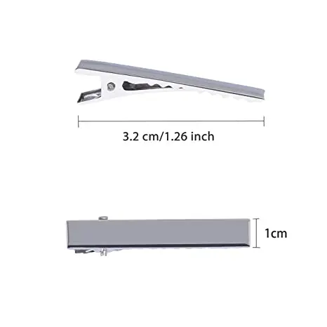 BELLEGIRL basic simple custom size packaging hair clips Cheap wholesale high quality metal silver alligator hair clips for girls