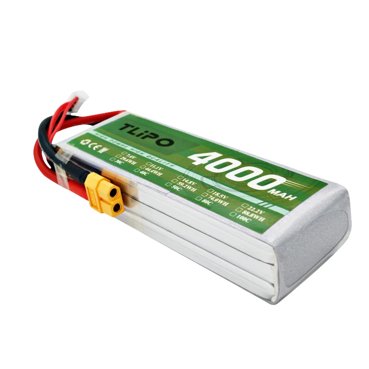 
TLiPO high rate 11.1V 4000mah 40c 3s rechargeable lithium li-ion battery pack for rc helicopter 