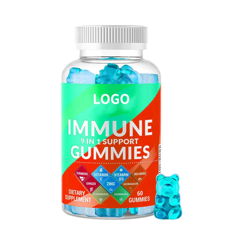 9 in 1 Immune Support Gummies with Vitamin C&D, Zinc, Reishi Mushroom, Astragalus Extract for Immunity Supplement