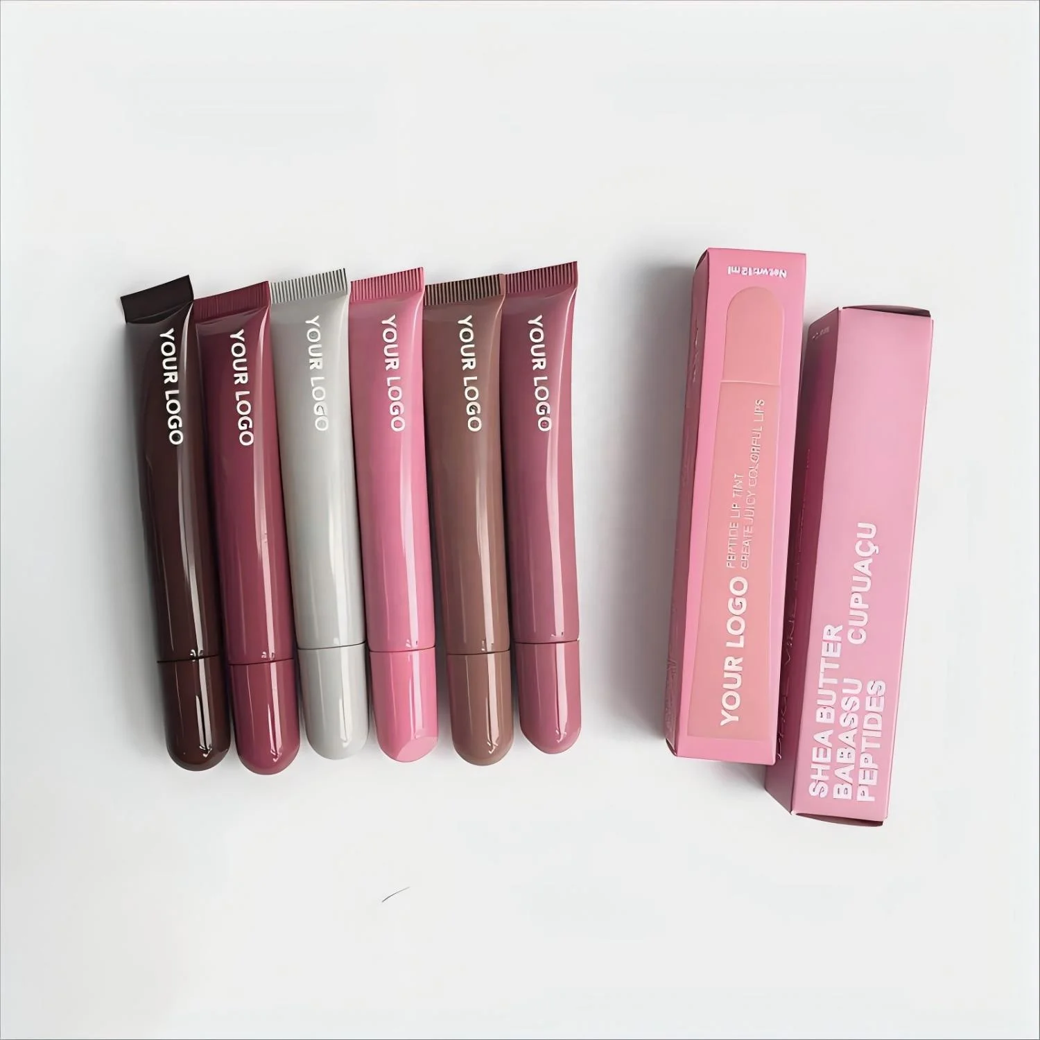 Wholesale Peptide Lip Balm Treatment Plumper Gloss Custom Logo Glossy Liquid Lip Tint Oil Make Up