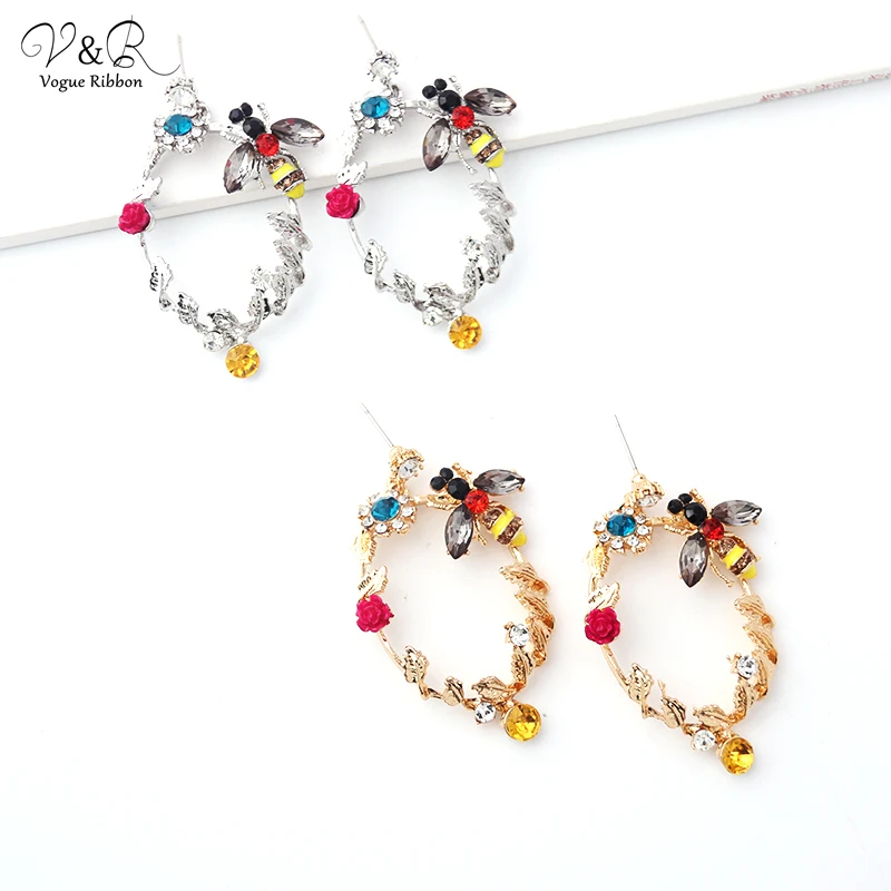 V&R Fashion Jewelry Colorful Cute Enamel Flower Mushroom Drop Earrings for Women