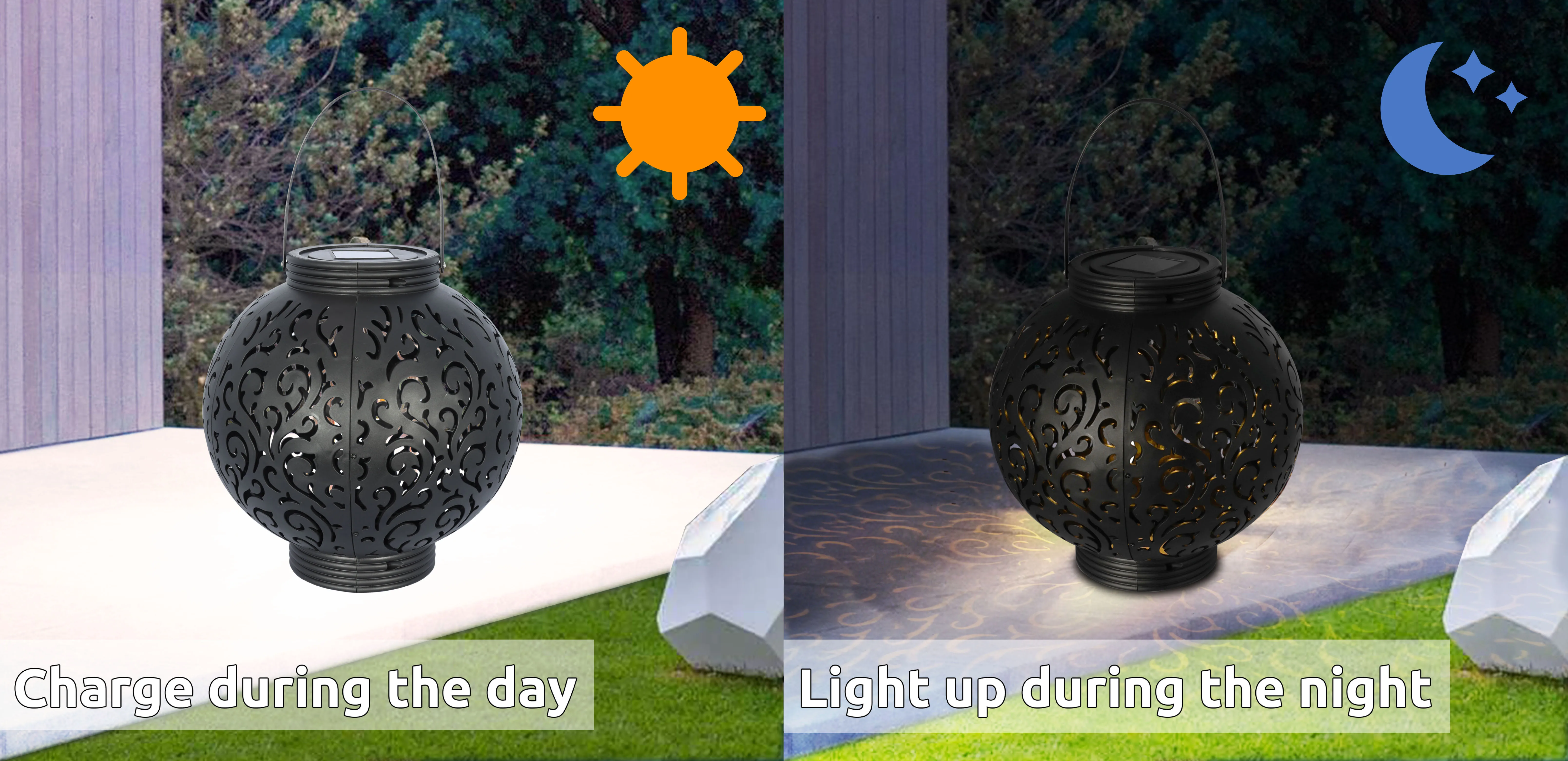 Amazon хорошо продаваемый Солнечный фонарь, подвесные садовые наружные светильники, металлическая Водонепроницаемая светодиодная настольная лампа, декоративная