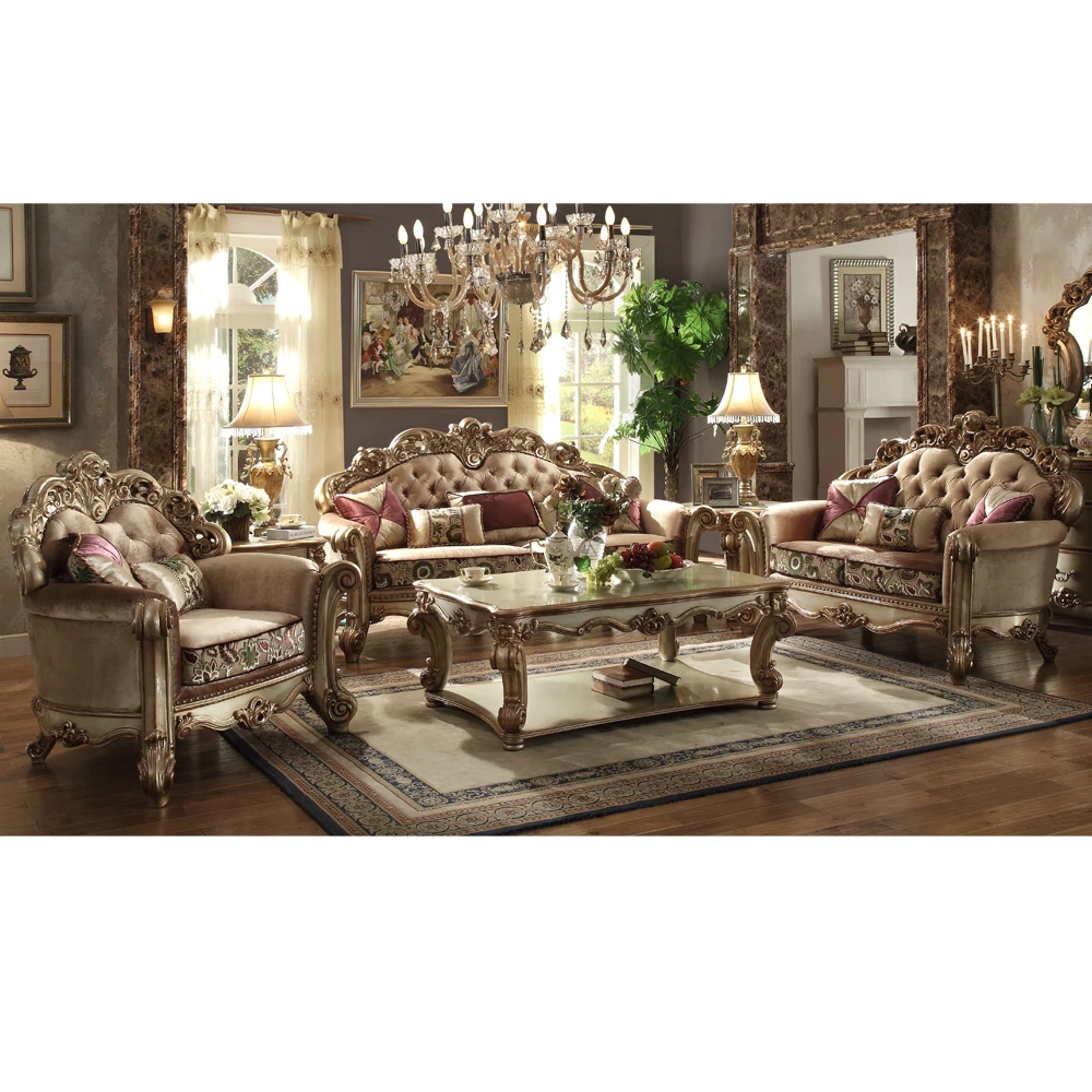 Sofa Set Furniture Living Room TV Cabinet Hand Carved Sofa  Console Table Side Cafe Table China Supplier