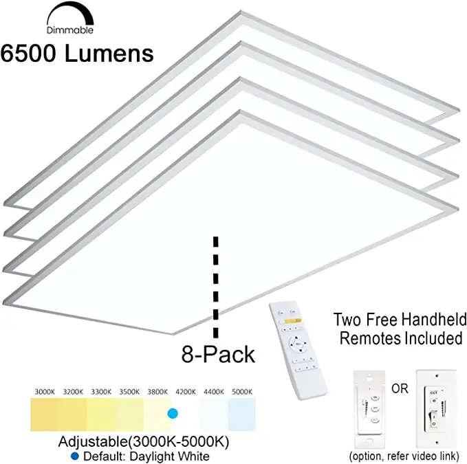 2x2 2x4 60x60 62x62 60x120 Cm 600x600mm Square Led Flat Panel  Ceiling Home Lighting Purification lamp Ip65 Waterproof Led Panel