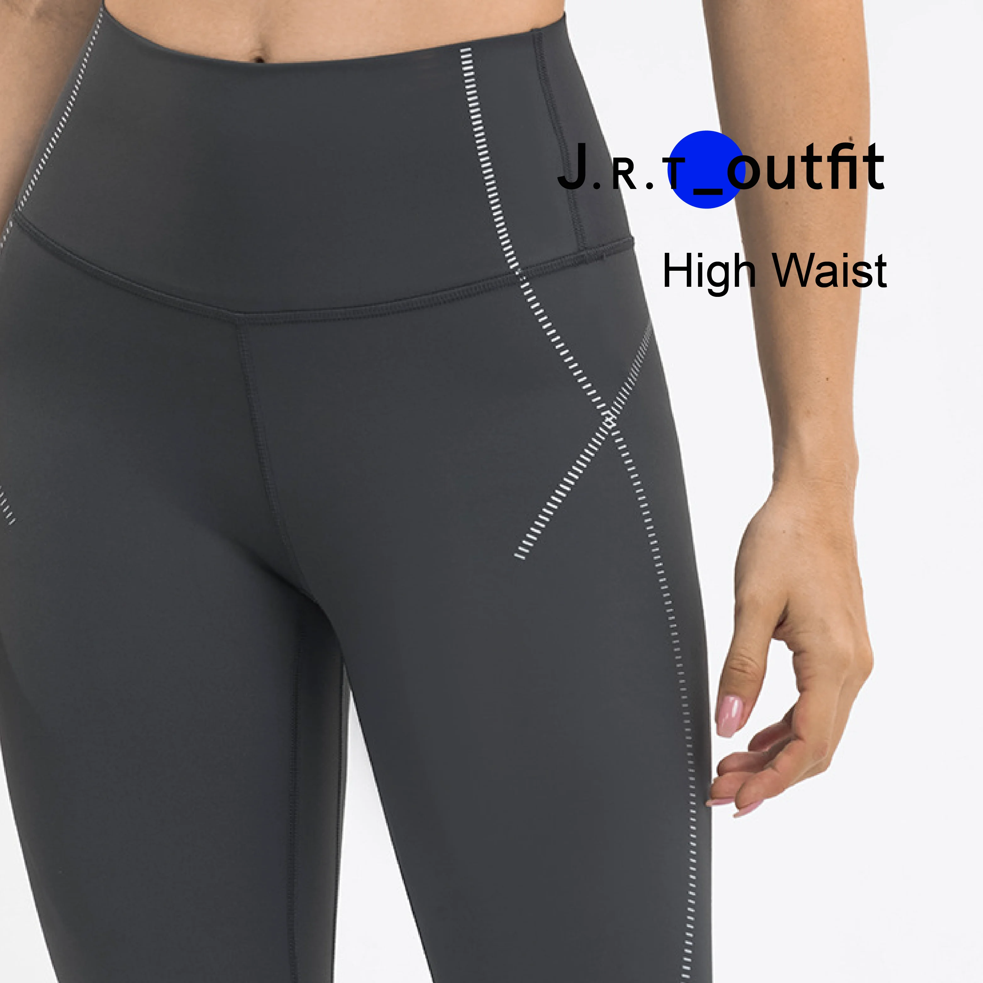 J.R.T High Quality Solid Fitness Full Length Quick Dry Sweat-wicking Womens Gym Apparel Compression Leggings With Pocket