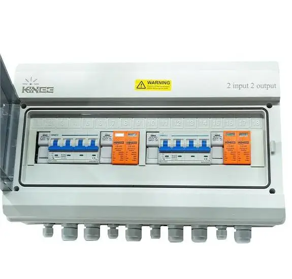 KINEE IP65 Pv String box for solar panel solar system DC 63A 600/1000V 2 IN 2 OUT Solar pv combiner box output Array Power Solar