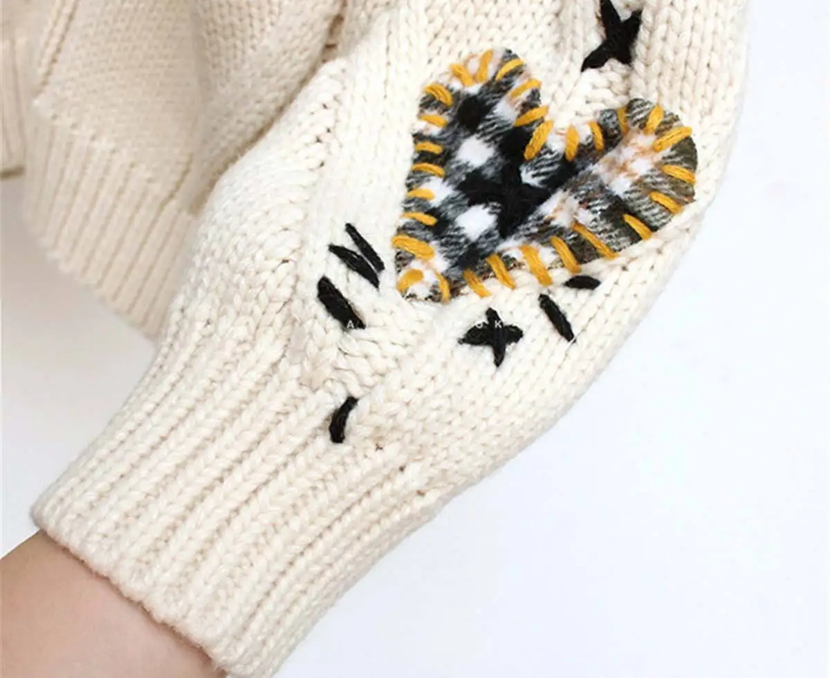 Custom Logo Retro Plus Size Embroidery Cardigan Knitted Sweater Ladies Jacquard Sweaters Women Cardigan With Pockets