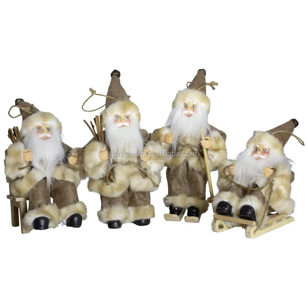 18CM Christmas decoration small Santa Claus Figurine Holiday ornaments present party supplies xmas tree hanging decor toy