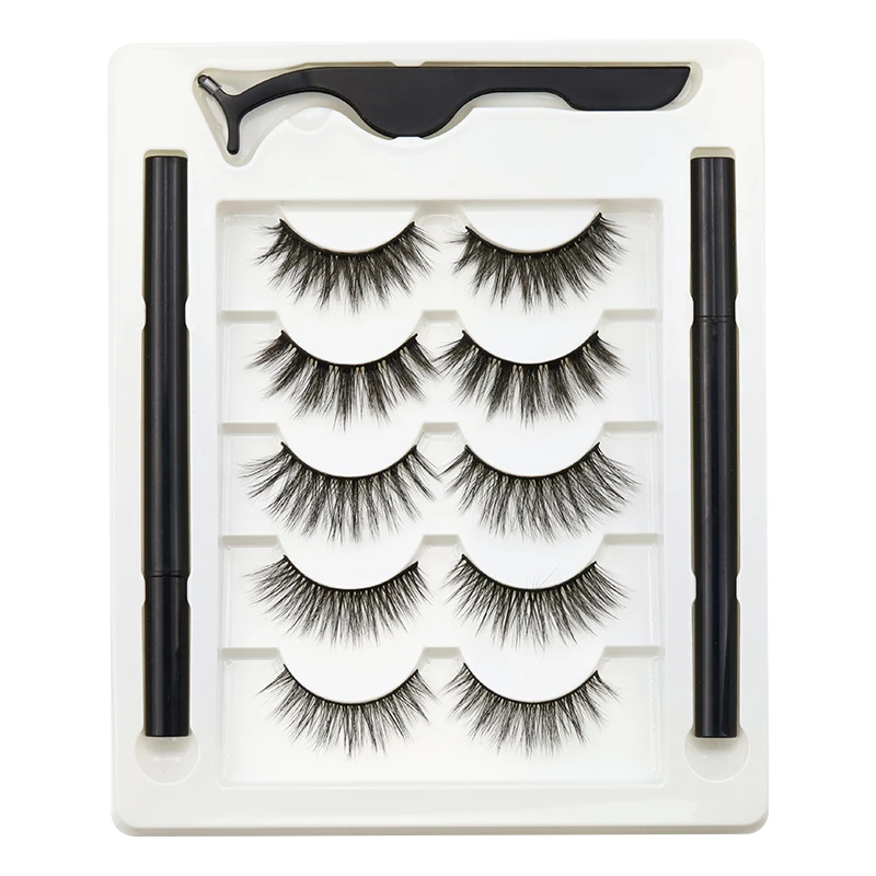 High quality custom magnetic lashes vendors wholesale new custom design 3d silk magnetic lashes magnetic mink eyelash