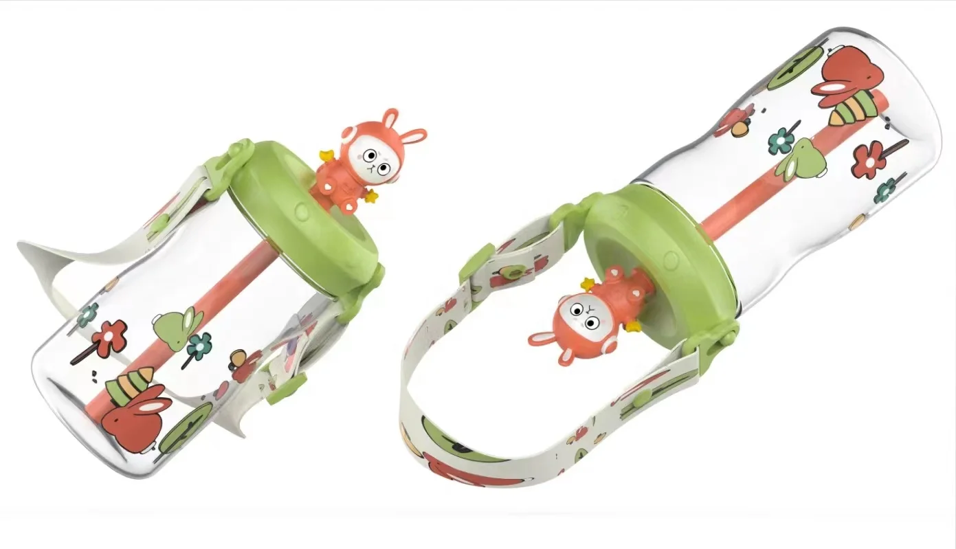 Cartoon Baby Feeding with Straws Leakproof  Outdoor Portable Children Cup Tritan Kids Water Sippy Cup