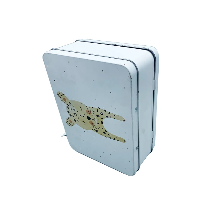 Lunch Tin Box Custom Vintage Tin Lunch Box, Sublimation Metal Customized 4 Color Offset Printing Gift & Craft Existing Sample YJ