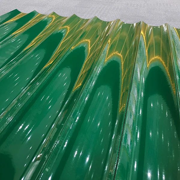 800mm Bar Front Green Corrugated Ceramic Tile Handmade Pub Porcelain Tile Concave Reception Counter Top Decoration Fluted Tile