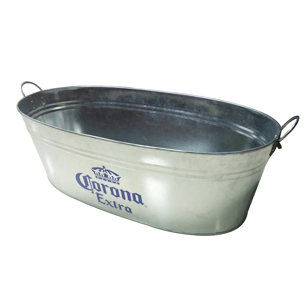 CORONA 66L Large Galvanized Metal Ice Bucket For Beer Metal Large Tub For Party