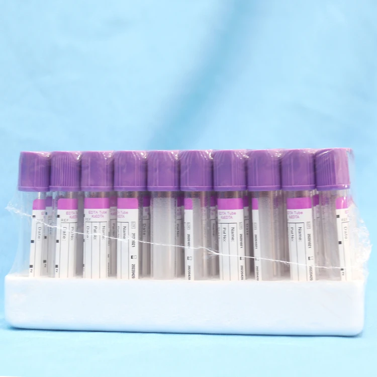 Vacutainer blood  test collection tube 10ml PET or Glass material EDTA blood collection syringer tube