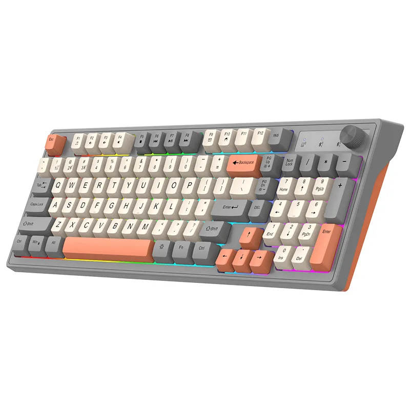 2024 Высококачественная RGB лампа Беспроводная игровая ПК механическая клавиатура с интерфейсом USB Проводная