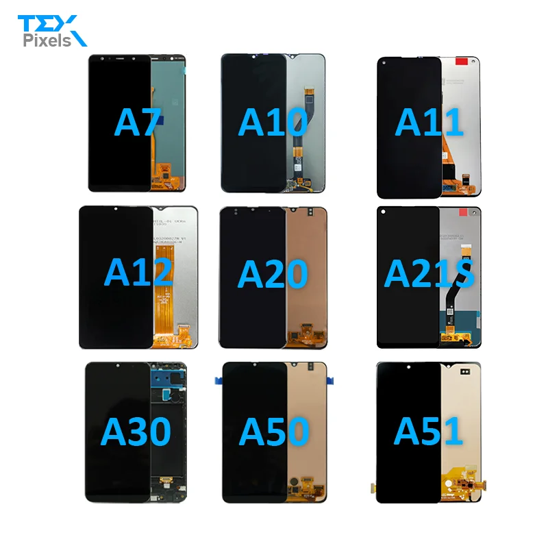 Mobile Phone Galaxy A7 A12 A20 LCD Display A30 A50 A51 Touch Cell Screen Digitizer Full Assembly Replacement For Samsung A10
