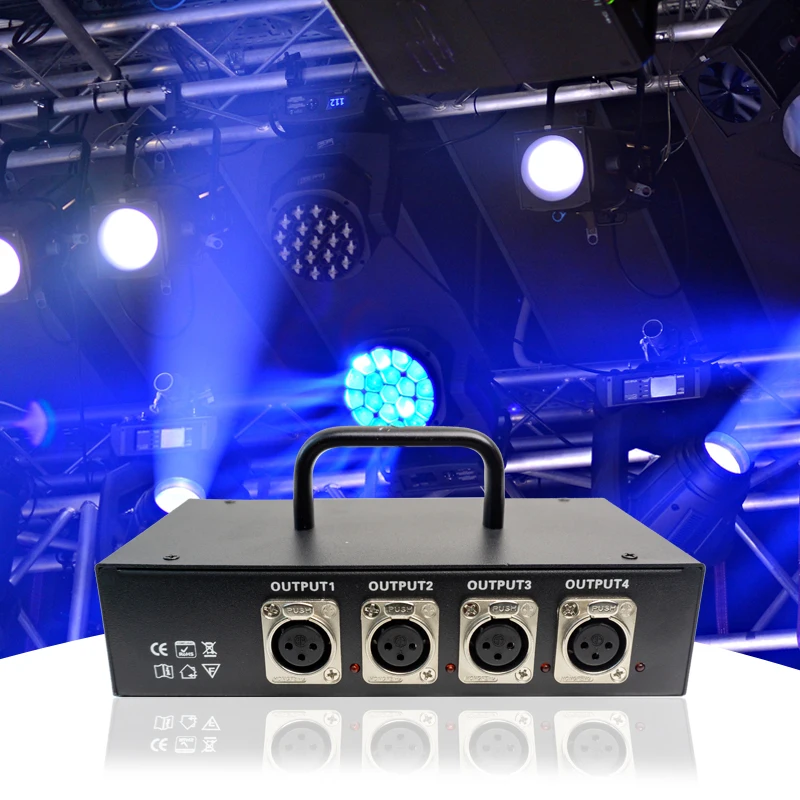 Профессиональный контроллер сценического освещения DMX512 разветвитель усилитель светового сигнала 4 способа DMX распределитель для оборудования